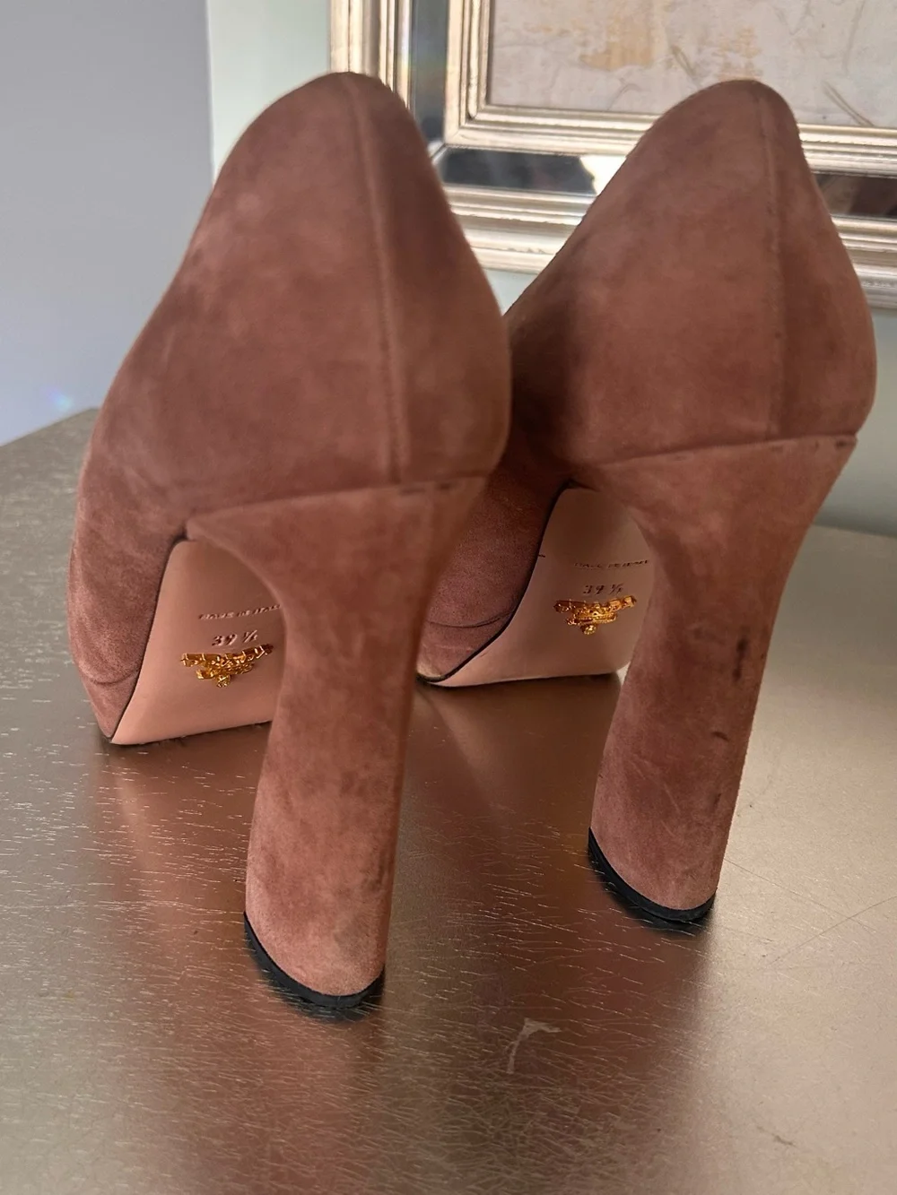 Prada suede platform